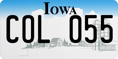IA license plate COL055