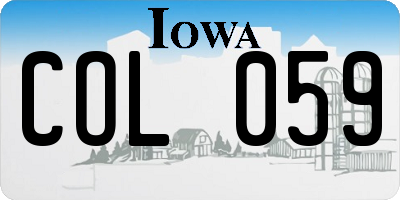 IA license plate COL059