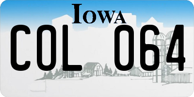 IA license plate COL064