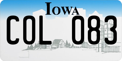 IA license plate COL083