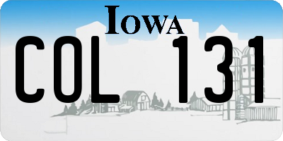 IA license plate COL131