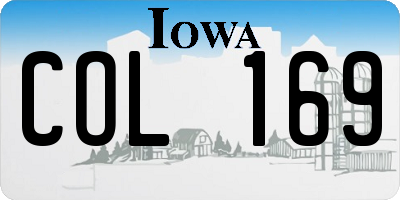 IA license plate COL169