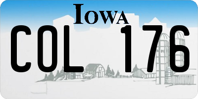 IA license plate COL176