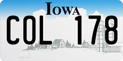 IA license plate COL178
