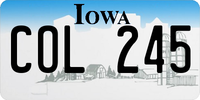 IA license plate COL245
