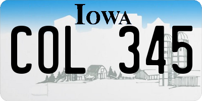 IA license plate COL345