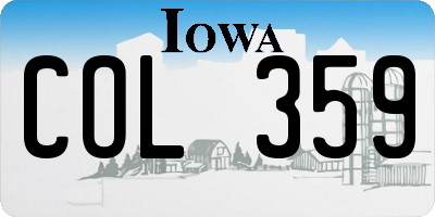 IA license plate COL359