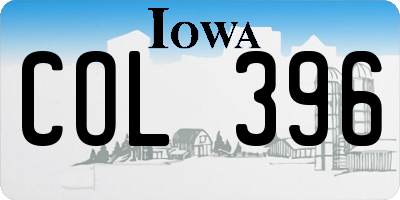 IA license plate COL396