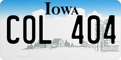 IA license plate COL404