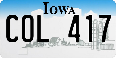 IA license plate COL417