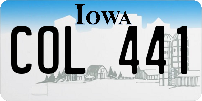 IA license plate COL441