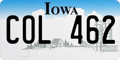 IA license plate COL462