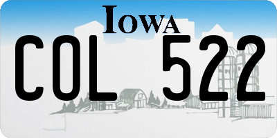 IA license plate COL522