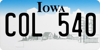 IA license plate COL540