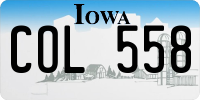 IA license plate COL558