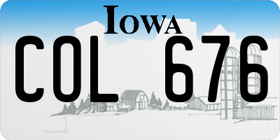 IA license plate COL676