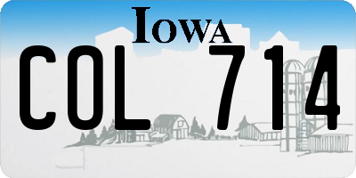 IA license plate COL714