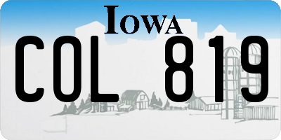 IA license plate COL819