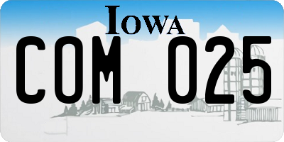 IA license plate COM025