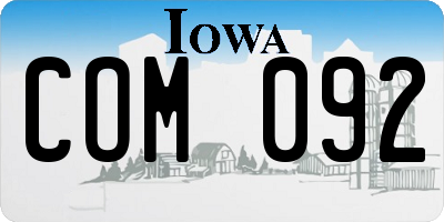 IA license plate COM092