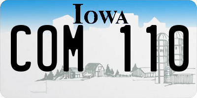 IA license plate COM110