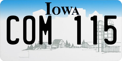 IA license plate COM115