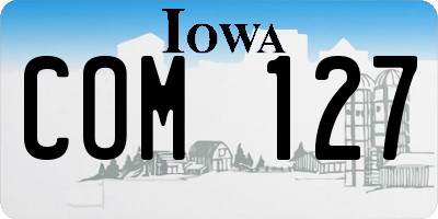 IA license plate COM127