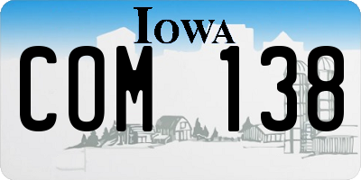 IA license plate COM138