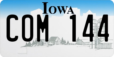 IA license plate COM144
