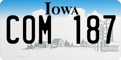 IA license plate COM187