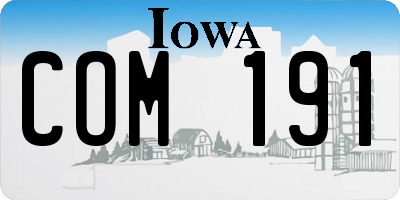IA license plate COM191