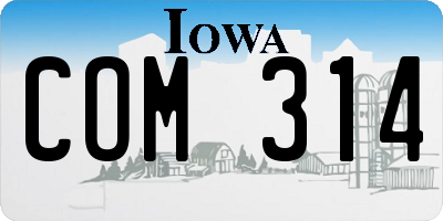 IA license plate COM314