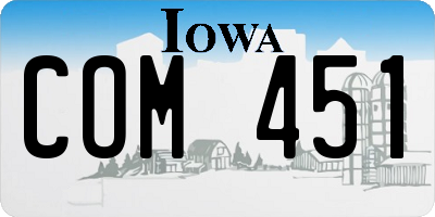 IA license plate COM451