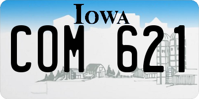 IA license plate COM621