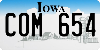 IA license plate COM654