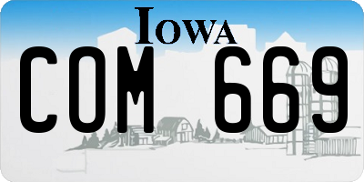 IA license plate COM669