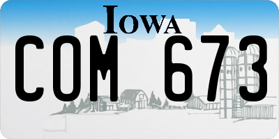 IA license plate COM673