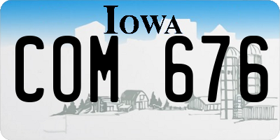 IA license plate COM676