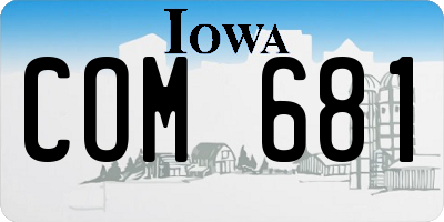 IA license plate COM681