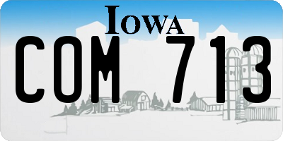 IA license plate COM713