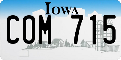 IA license plate COM715