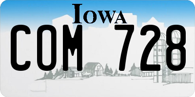 IA license plate COM728