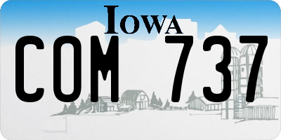 IA license plate COM737