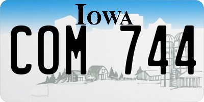IA license plate COM744