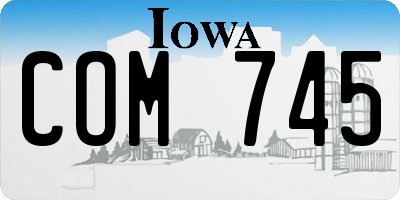 IA license plate COM745
