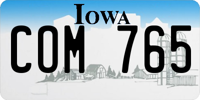 IA license plate COM765