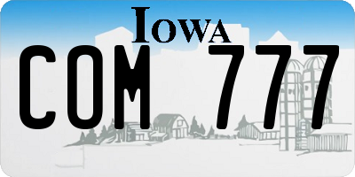 IA license plate COM777