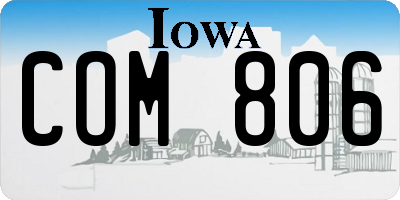 IA license plate COM806