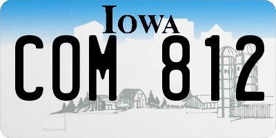 IA license plate COM812