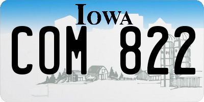 IA license plate COM822